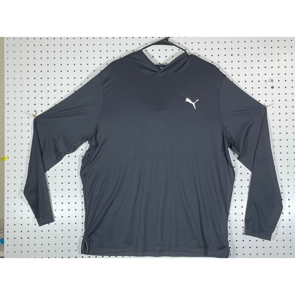 Puma Mens XL Black Long Sleeve Active Hoodie Training Shirt 674805-01